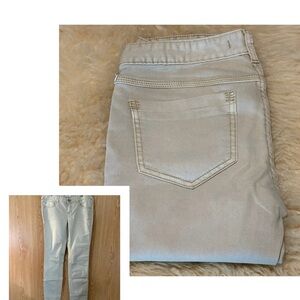 Free People Khaki Straight Leg Jeans